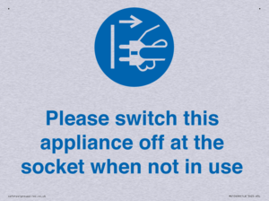 Please switch this appliance off at the socket when not in use